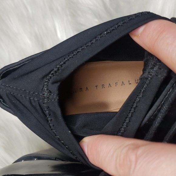 ZARA Trafaluc Heeled Blucher Studded Lace-Up Oxford Shoes 39 8 - Picture 9 of 15